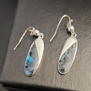 Elegant Silver and Abalone Shell Earrings